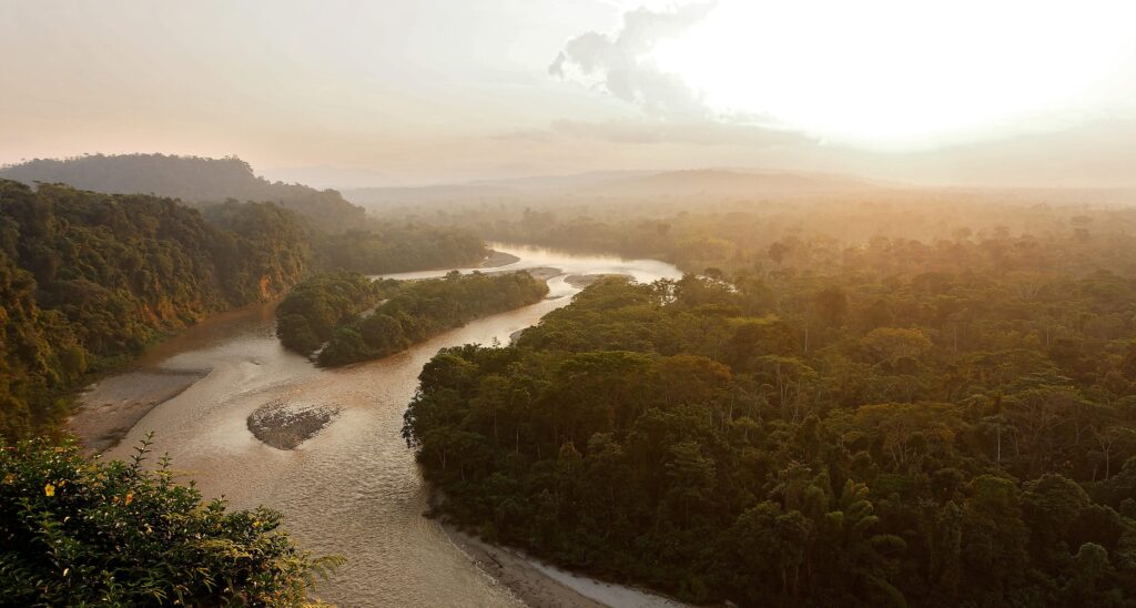 Pohled na Amazonii od města Tena